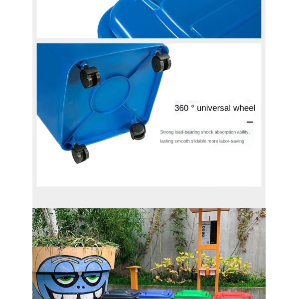 Outdoor Environmental protection Household Kitchen Large square Sanitation Commercial Plastic Classification Bucket with Lid