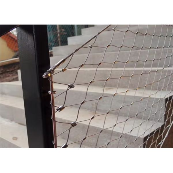 1.5mm Cable Diameter SS316 Ferrule Type Wire Rope Mesh For Stairs Protection