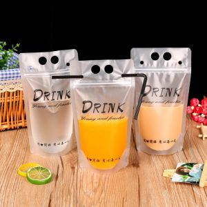 Custom clear transparent reusable and disposable plastic stand up drinking fruit