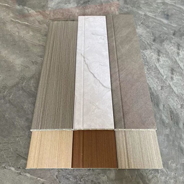 Customized Rectangle Indoor SPC Skirting Line Width 50mm 60mm 80mm