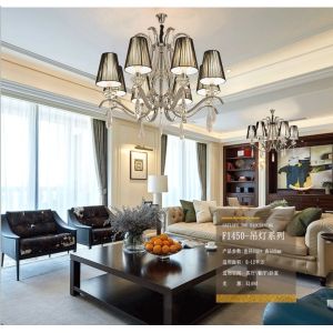 Modern Kichler chandelier with Black White Lampshade (WH-Mi-52)