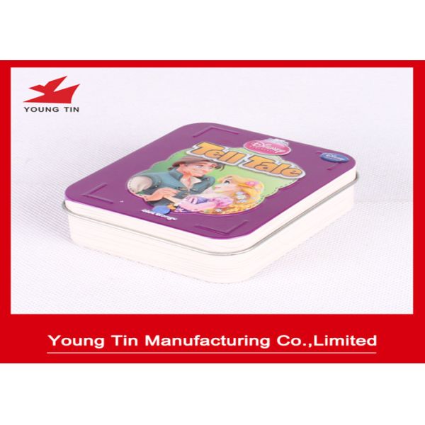 Lid Hinged Metal Tinplate Material Small Tin Containers With Design Artwork