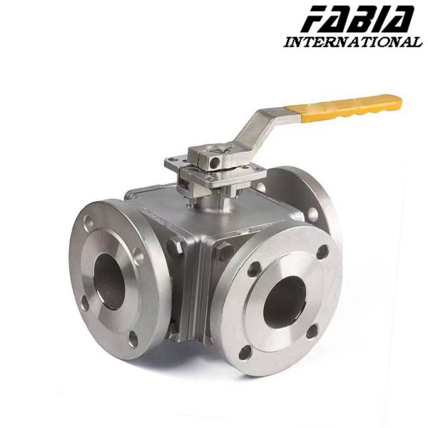 Buy Manual High Pressure Three Way Flange Ball Valve Stainless Steel at wholesale prices