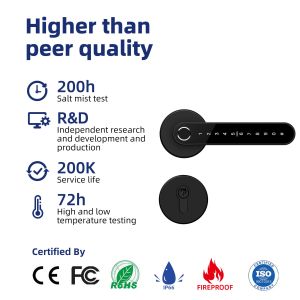 Intelligent Electric Handle Wooden Door Lock For Residential