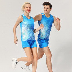 Track and field training suit male custom race suit Body test vest sprint