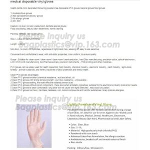 disposable examination vinyl pvc gloves,Non-powder PVC disposable gloves plastic