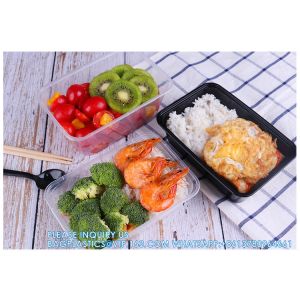500 Ml Disposable Lunch Box Rectangular Bento Transparent Plastic Tableware