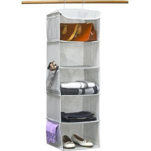 SIMPLE HOUSEWARE 5 SHELVES HANGING CLOSET ORGANIZER, GRAY
