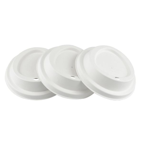 Buy 80mm 90mm Biodegradable Sugarcane Reusable Coffee Cup Lids For Travel at wholesale prices