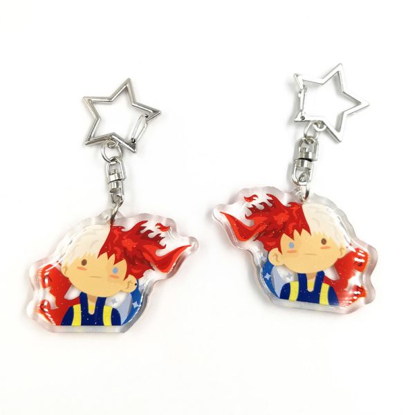 Buy Custom shape factory made acrylic plastic epoxy non clear keychain resin glitter charm with star key accessory at wholesale prices