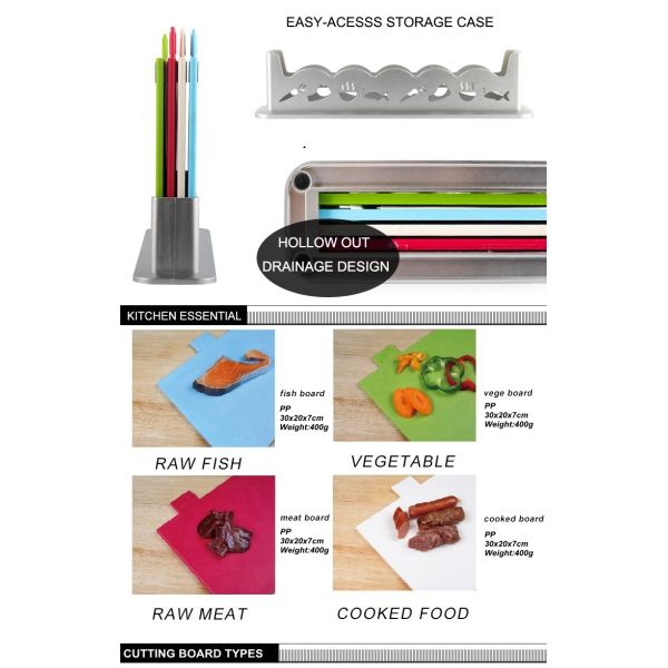 30x20x0.7mm Anti-Bacterial Cutting Board and Vegetable Chopper for Kitchen Tools