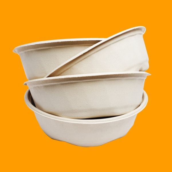 Eco-friendly sugarcane bagasse fast food packaging paper bowl wholesale customization