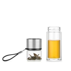 ODM Double Glass Tea Bottle Strainer Heat Resistant 238ml