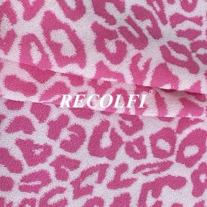135cm Leopard Prining Activewear Knit Fabric Sustainable Swim Towelling Fabric
