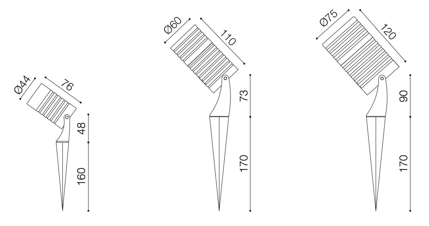 Garden LED Spike Lights Multi Size LED Outdoor Garage Light Fixtures IP65 Rated