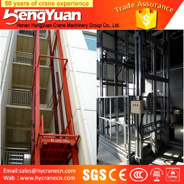 Chinese economic guide rail chain cargo elevator