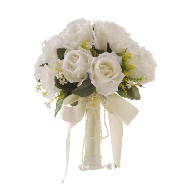Wholesale Silk Rose Flower Bouquet Decorative Wedding Flowers Bridal Bouquets