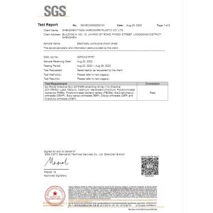 Shenzhen Tinda Hardware & Plastic Co., Ltd. Certifications