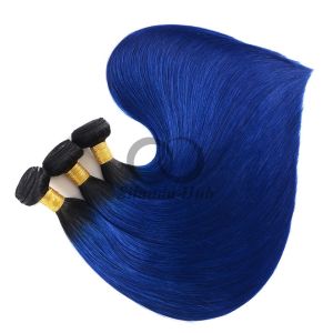#T1B/Blue Straight Remy Human Hair Bundles Sew In Weave Bundles Brazilian Bundle