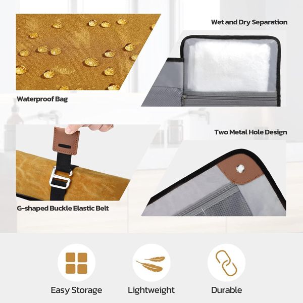 Waxed Canvas Water-Resistant Compact Duffel Travel Bag For Hygiene Shaving Kit