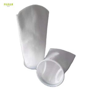 Customized Liquid Polyester Filter Sleeves With Plastic Ring Round Bottom