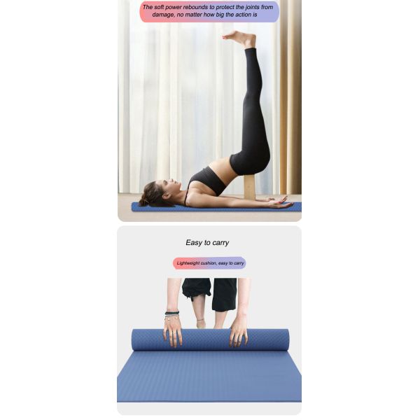 183x61cm ZH Tear Resistant Workout Yoga Mat 6mm Thickness Rollable Private Label