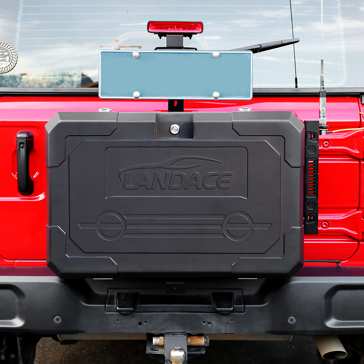 High- Aluminum Alloy Rear Door Outside Storage Box for Wrangler JL JK 700X450X317mm