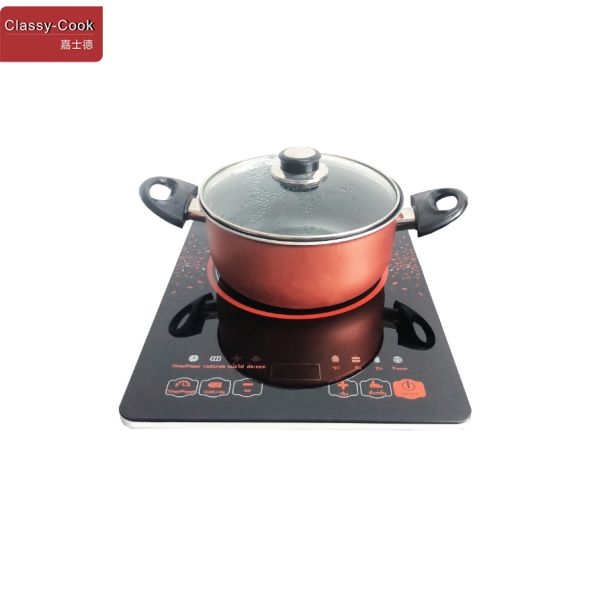 2200w Black Crystal Plate Single Induction Stove Top 380*295mm Size