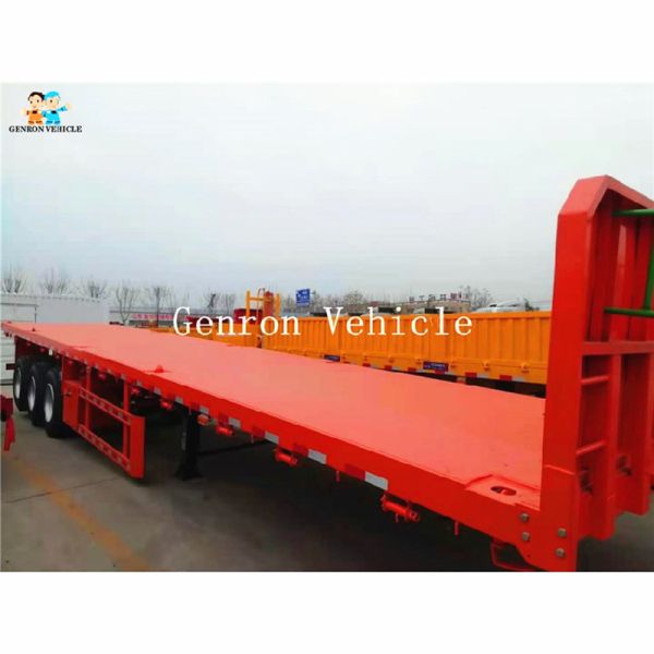 Buy Mechanical Steel 60T Flatbed Container Semi Trailer at wholesale prices