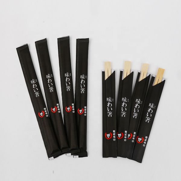 Buy Sushi Disposable Bamboo Chopsticks With Semi Sleeve Customized Print at wholesale prices