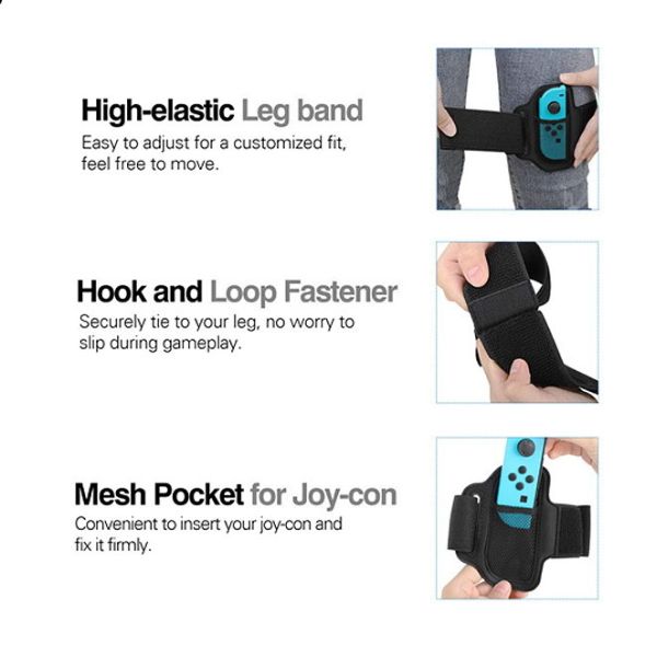 U-way Nintendo Switch Adventure Ring Fit , 3.7V 500mA Nintendo Wheel Fit 1 Leg Strap 2 Ring-Con Grips