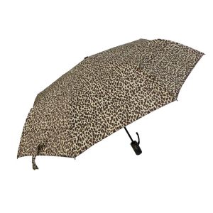 Compact Leopard Polyester 190T Three Fold Umbrella