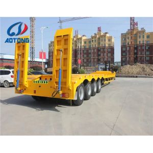 Exchangeable King Pin 2-5 Axle Gooseneck Heavy Duty Loader Low Flatbed Semi Trailer