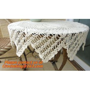 Crocheted Applepine flower Table cloth, table cover, handmade crochet, blanket,