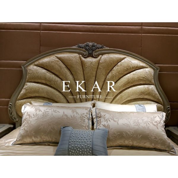 Buy Luxury Bedroom Set Shell Shaped Headboard Italian Bed Room Furniture at wholesale prices