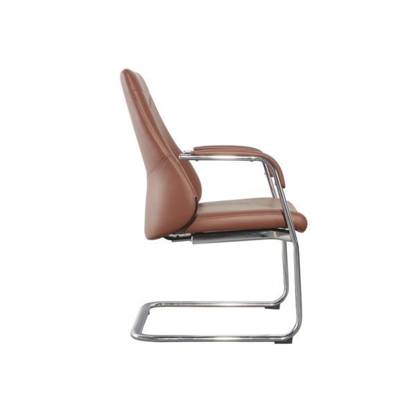 Modern Office Leather Brown Executive Office Chair Pu Aluminum BIFMA