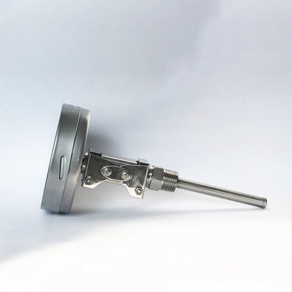 Buy Angle Bimetal Thermometer 100mm Dial SUS 304 Bimetal Temperature Gauge at wholesale prices