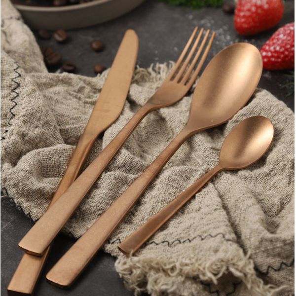 China NEWTO Stainless Steel Gold Cutlery Set Brush polish /Flatware Set/Kitchen Household Items