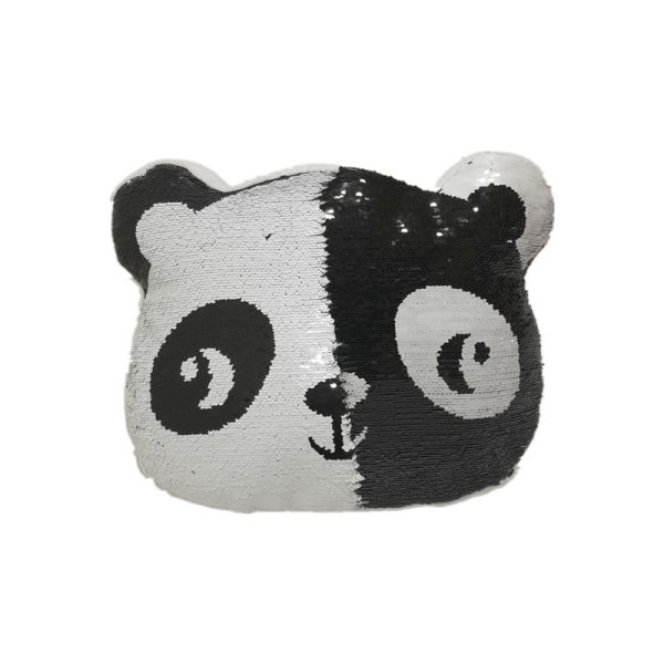 Buy 2D Flip Sequin Panda Plush Pillow Cushion Memory Foam 32CM 16 Inch at wholesale prices
