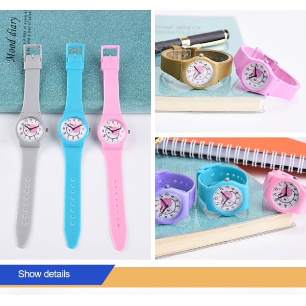 Oem Band Slim Sport Kids Waterproof Watch With Plastic Case And Quartz Movement