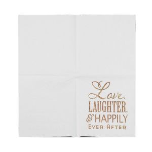 Gold Foil Cocktail Paper Napkins Serviettes Disposable For Weddings