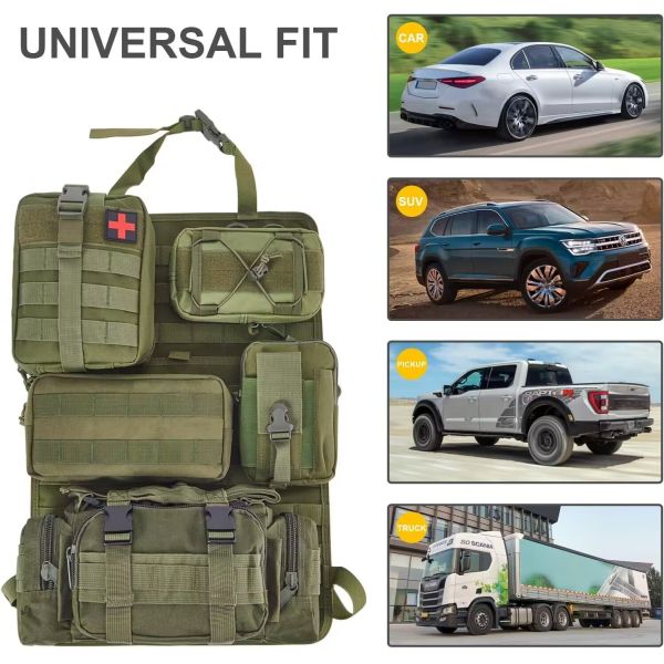 Tactical Truck Organizer 0.17KG Green Oxford Cloth Molle Bag