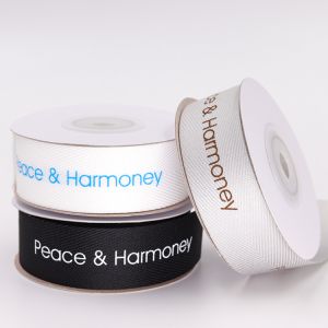 Screen Ink Personalised Printed Ribbon Polyester Material Custom Logo