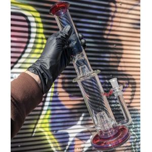 10Inches Straight Tube Glass Smoking Water Pipe With Ice Catcher