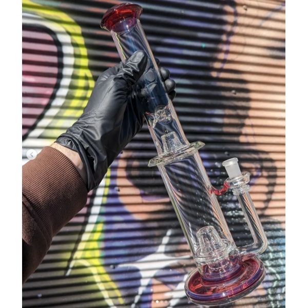 Buy 10Inches Straight Tube Glass Smoking Water Pipe With Ice Catcher at wholesale prices