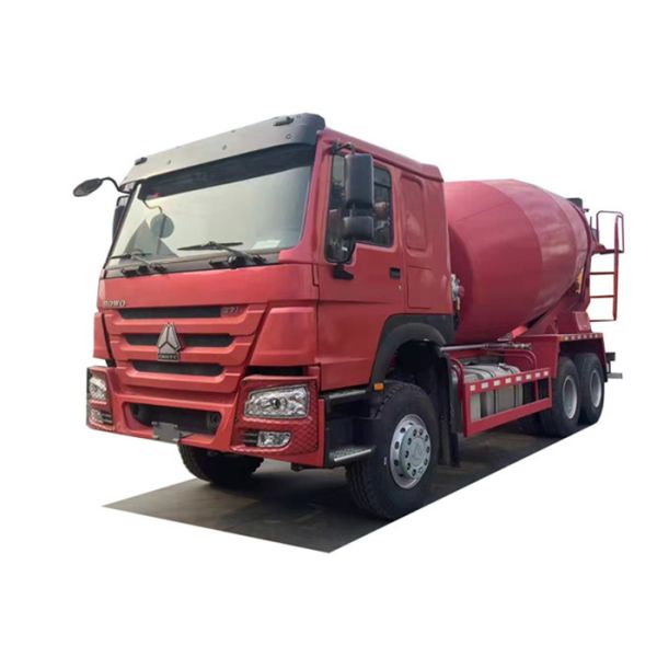 Buy 12cbm Red Used Concrete Mixer Truck With Pump Sinotruk HOWO at wholesale prices