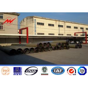 Galvanized Steel Transmission Pole Shockproof Electric Light Pole