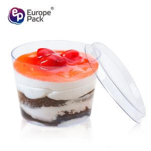 Hot selling round wholesale clear disposable plastic cup with lid