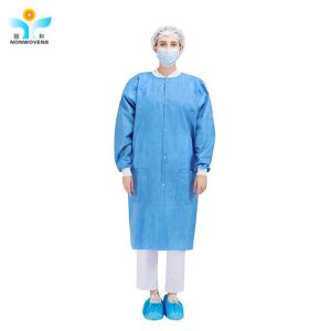 Quality knitted cuff Disposable Lab Coat , SMS Disposable Dental Lab Jackets for sale