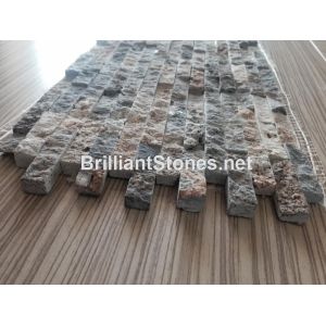 Italy Silver Grey Travertine Mosaic Split Face